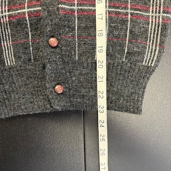 Vintage Hemingway Point Mens Wool Blend Button-Up Sweater Vest Plaid Size Small - Picture 6 of 10
